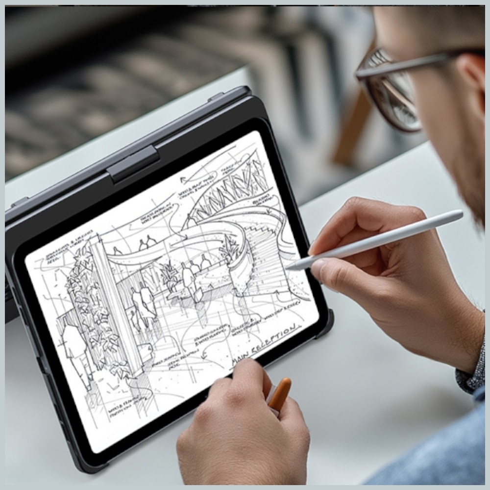 Husa cu tastatura Typecase Flexbook Touch compatibila cu iPad Air 13 inch 2024 / 2025, Negru