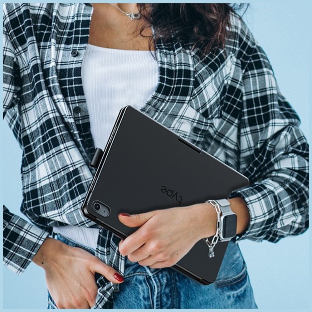 Husa cu tastatura Typecase Flexbook Touch compatibila cu iPad Air 13 inch 2024 / 2025, Negru