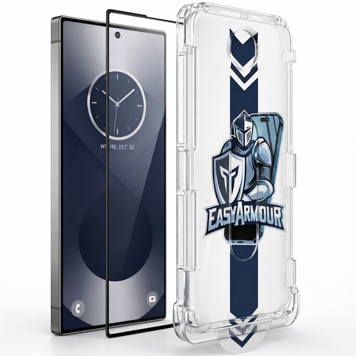 Folie Sticla Ecran cu Kit Montare Inclus, pentru Samsung Galaxy S22, Aplicare Usoara Fara Bule, duritate 9H, EasyArmour