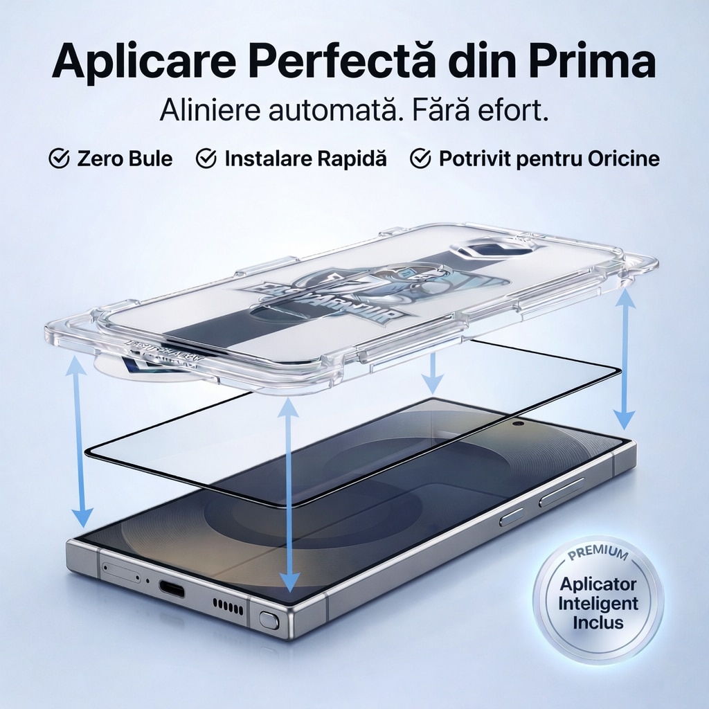 Folie Sticla Ecran cu Kit Montare Inclus, pentru Samsung Galaxy S22, Aplicare Usoara Fara Bule, duritate 9H, EasyArmour
