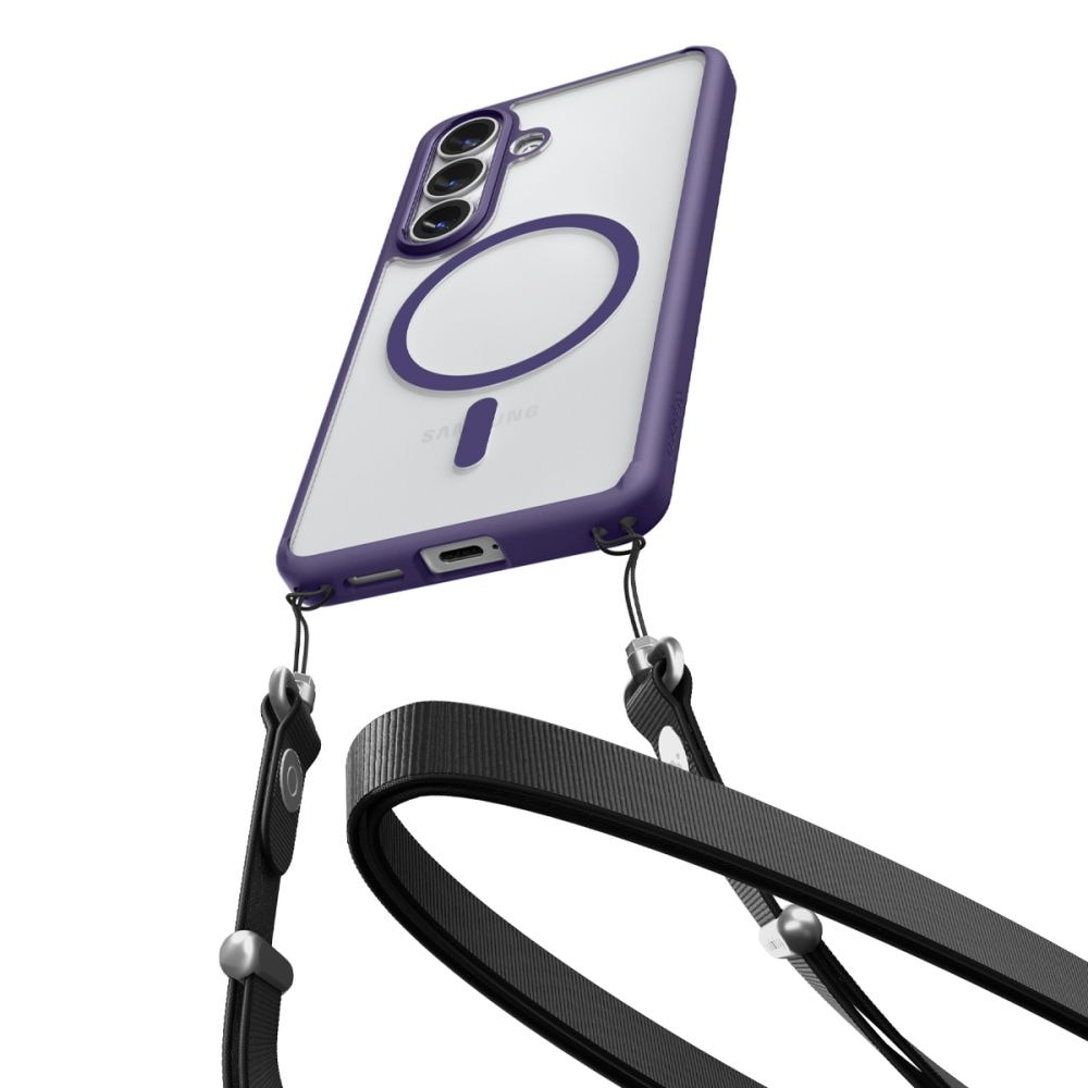 Carcasa Spigen Ultra Hybrid Mag cu MagSafe compatibila cu Samsung Galaxy S26, Transparent / Mov