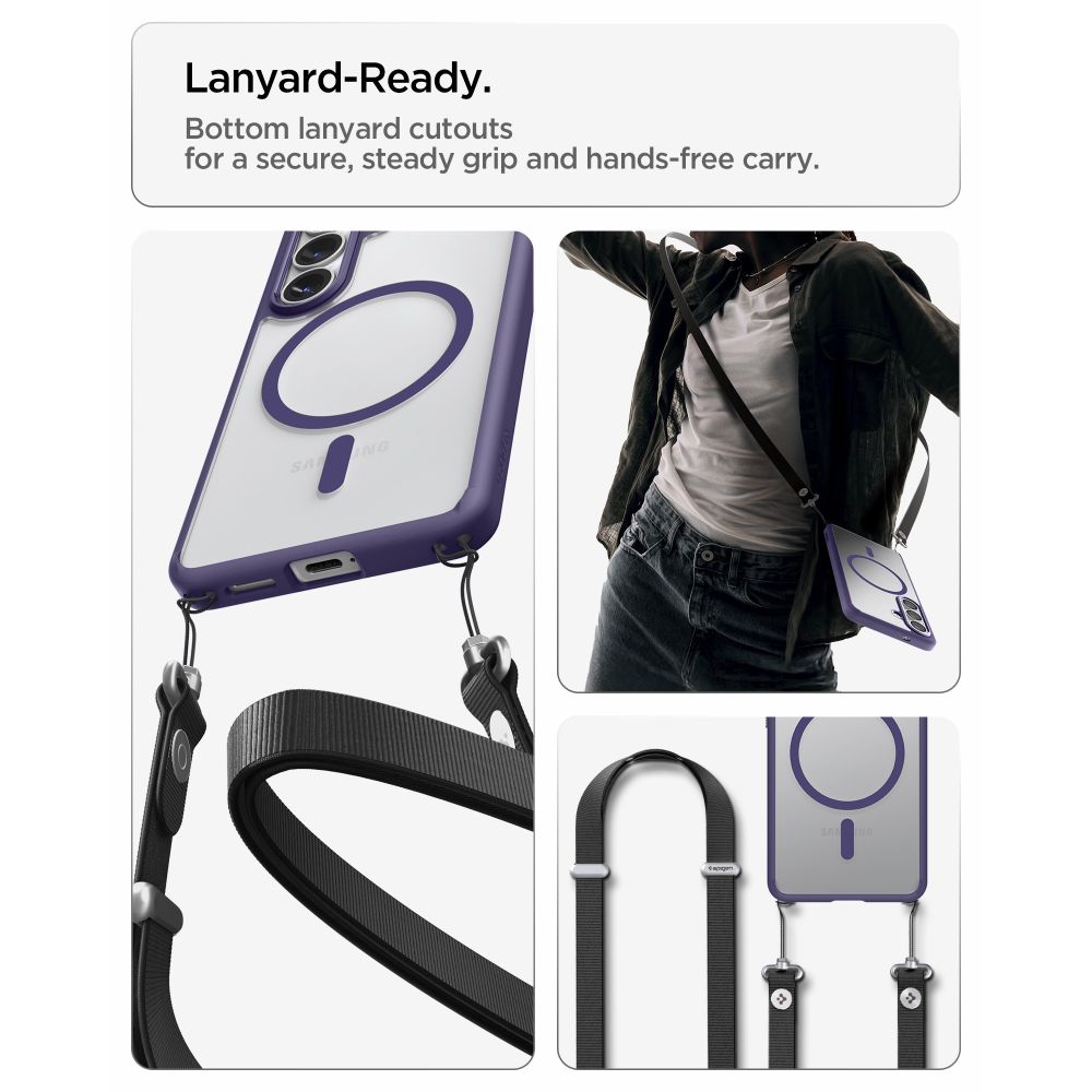 Carcasa Spigen Ultra Hybrid Mag cu MagSafe compatibila cu Samsung Galaxy S26, Transparent / Mov