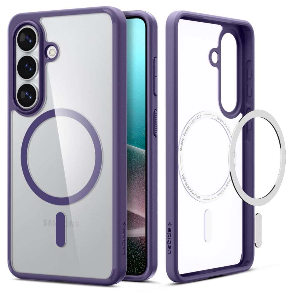 Carcasa Spigen Ultra Hybrid Mag cu MagSafe compatibila cu Samsung Galaxy S26, Transparent / Mov