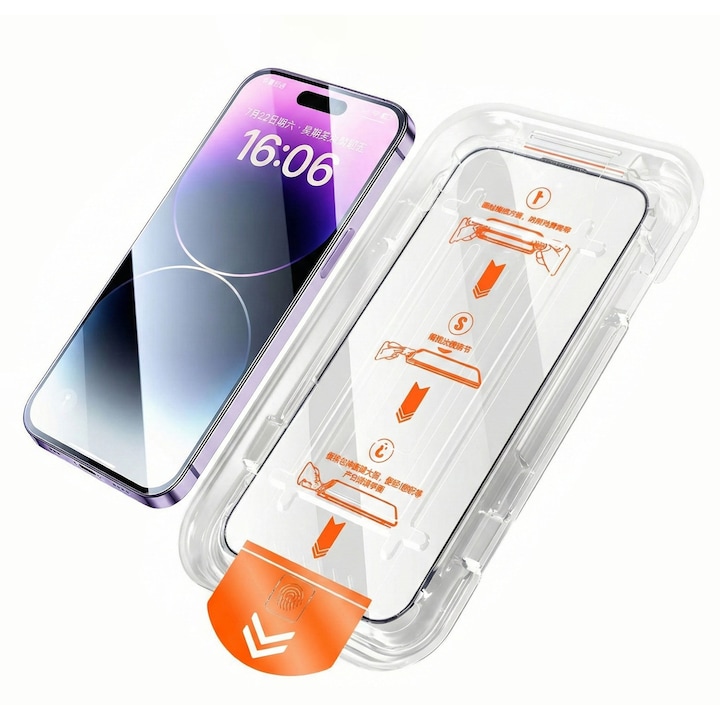 Folie protectie din sticla securizata, compatibila cu iPhone 12 / 12 Pro, transparenta, duritate 9H