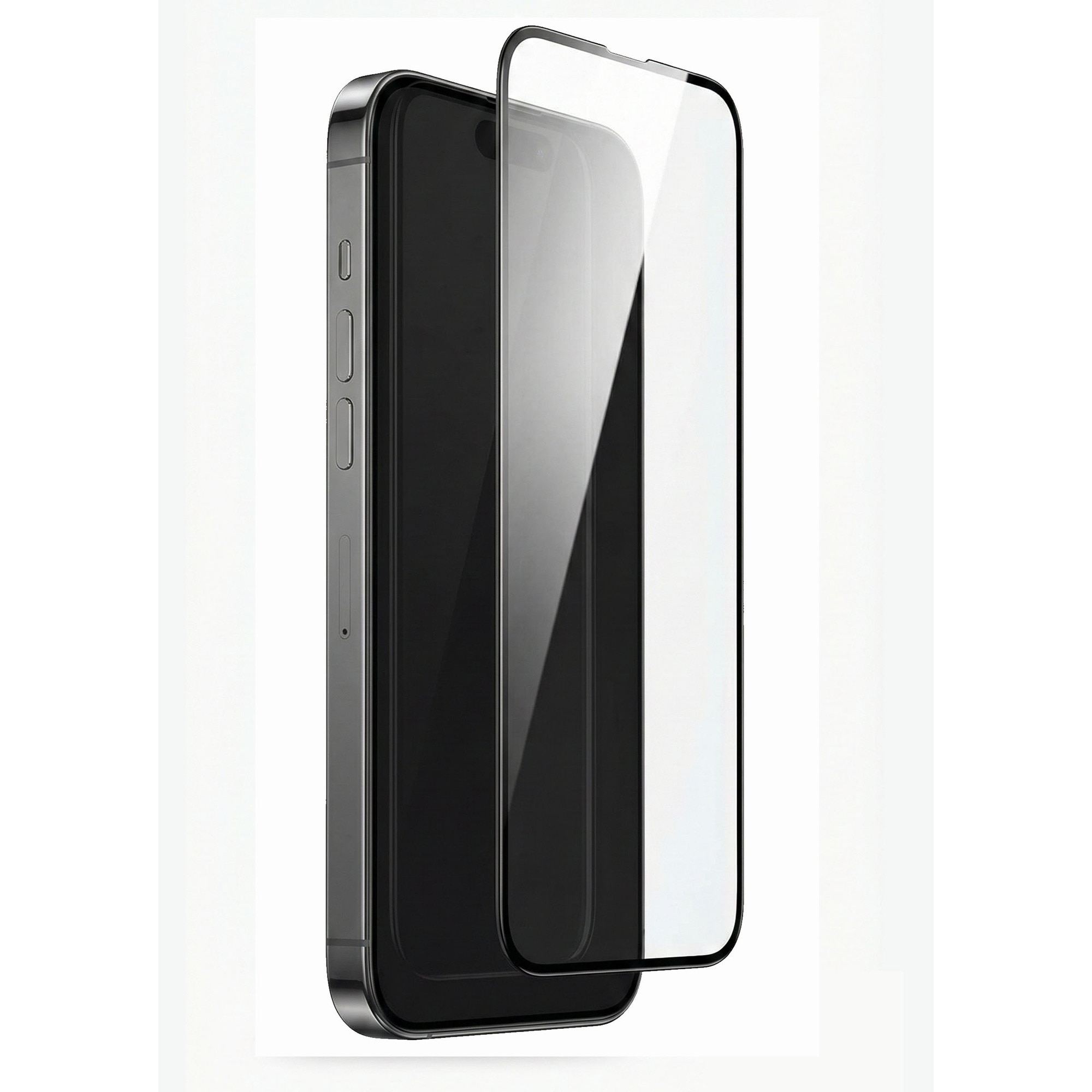 Folie de protecție sticlă securizată HD, transparentă, anti-șoc, 9H, kit montare inclus, set pentru iPhone 14 Pro Max/15 Plus/16 Plus
