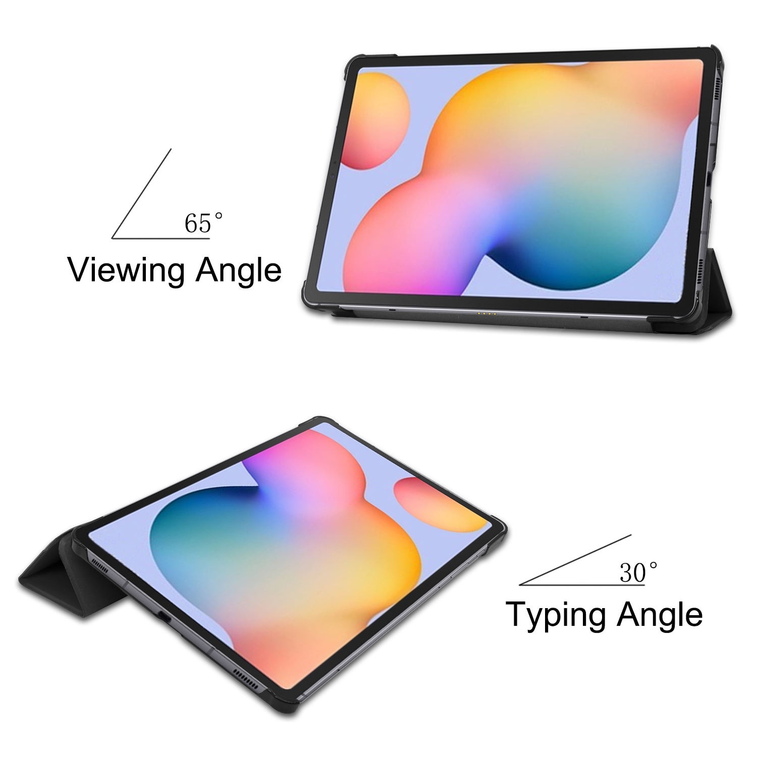 Husa tableta Ywei pentru Samsung Galaxy Tab S8 S7, gri, 11inch, trifold slim