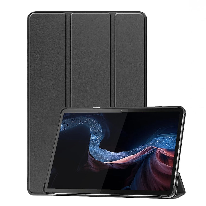 Husa Tableta AZIAO din piele PU pentru Samsung Galaxy Tab A 10.1 2019 (T510 / T515), Protectie Completa 360, Interior Catifea, Functie de Stand, Display Protejat, Smart Cover, Colturi Anti-Soc, Negru