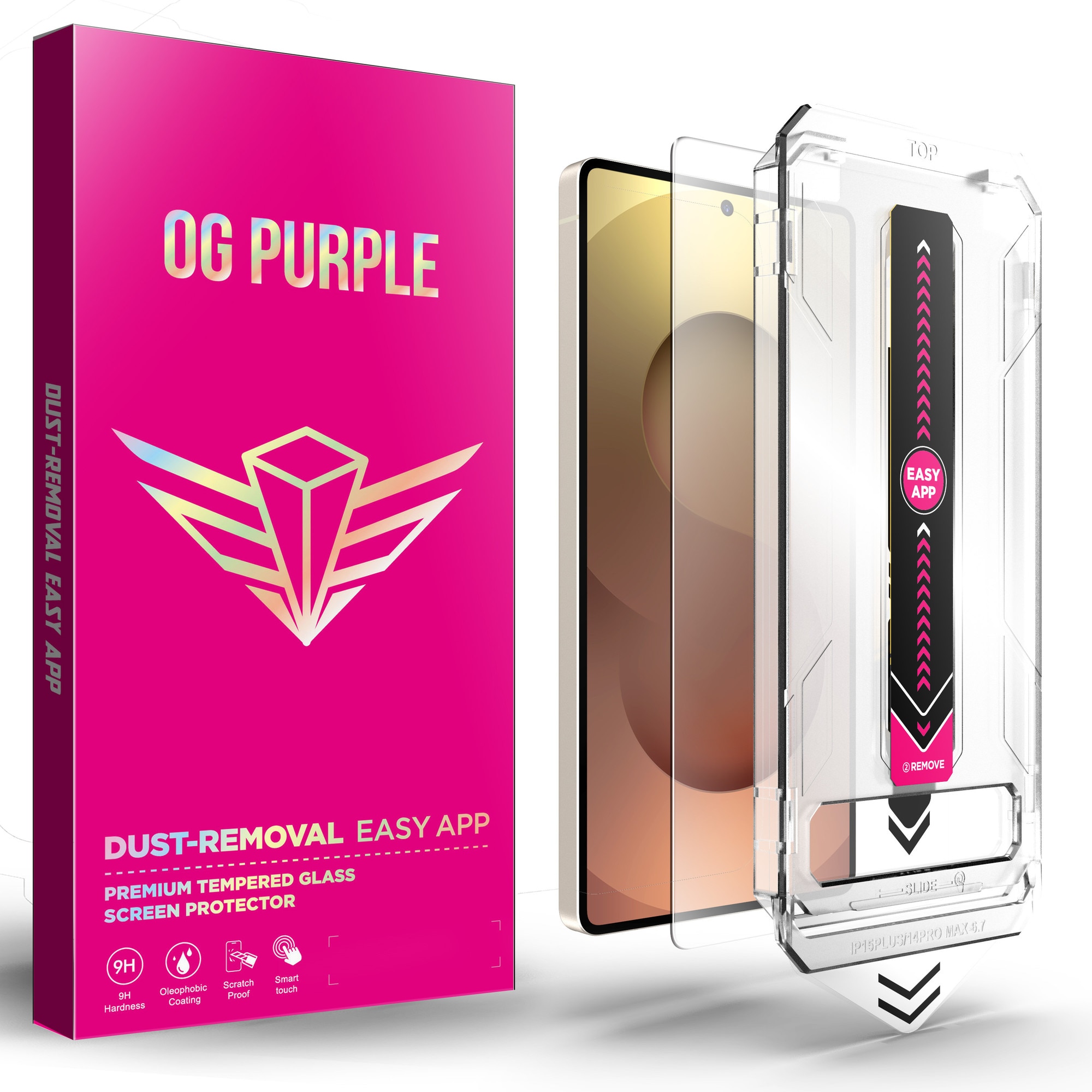 Folie Protectie sticla OG Purple cu kit aplicare si indepartarea prafului compatibila Samsung Galaxy S26, 9H, Aplicare precisa, protectie premium