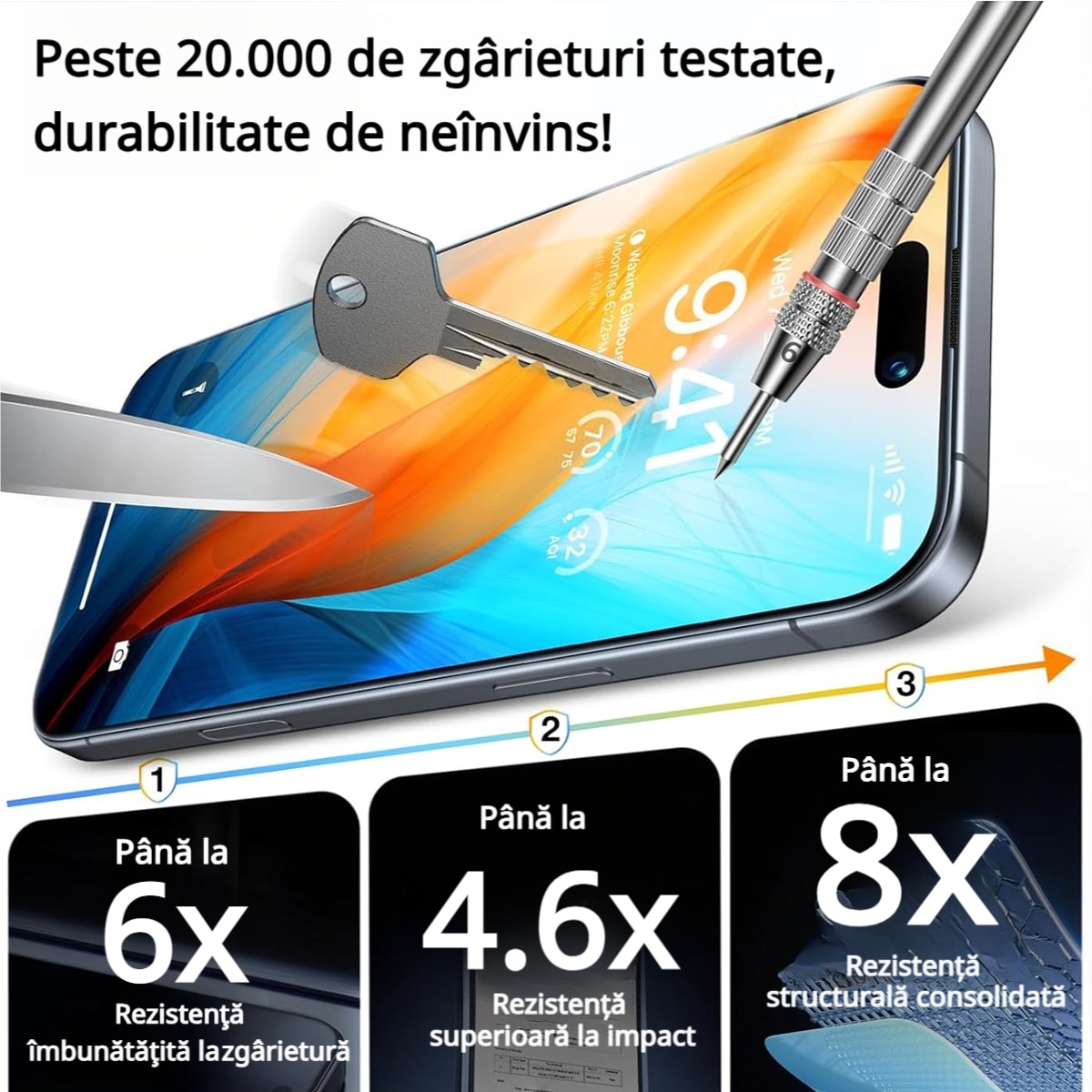 Set 2 Folie Sticla pentru Honor 400/ Honor 400pro – Sticla Securizata 9H+, Claritate Super HD, Tratament Oleofob Electronic, Anti-Amprenta, Sensibilitate Touch Avansata, Acoperire Completa Compatibila cu Husa