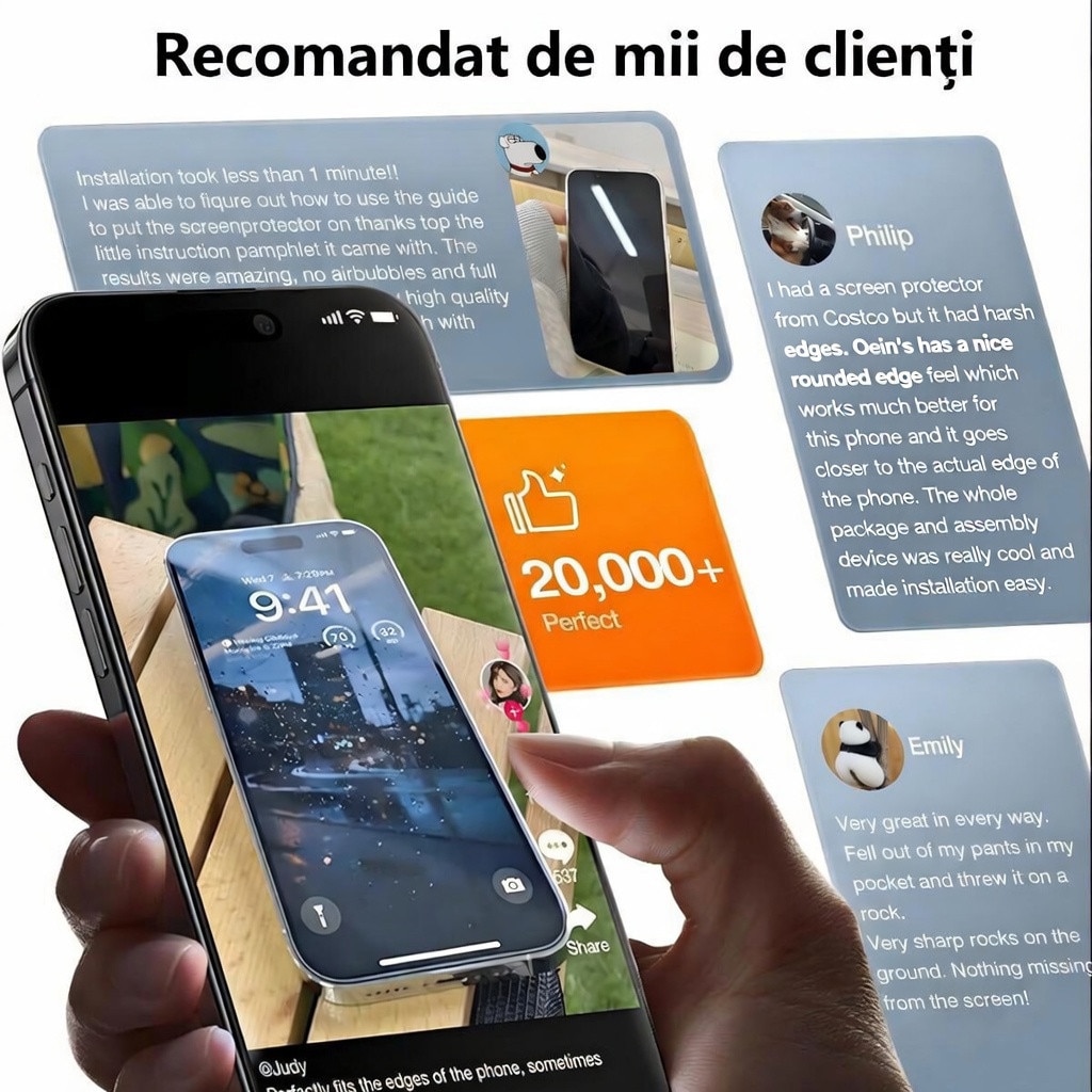 Set 2 Folie Sticla pentru Honor 400/ Honor 400pro – Sticla Securizata 9H+, Claritate Super HD, Tratament Oleofob Electronic, Anti-Amprenta, Sensibilitate Touch Avansata, Acoperire Completa Compatibila cu Husa