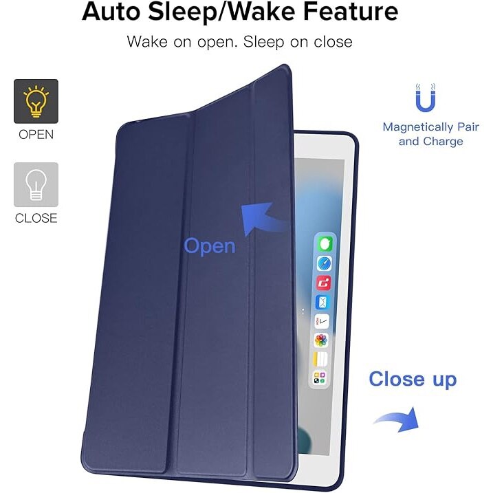 Husa tableta pentru Samsung Galaxy Tab A9 de 8, 7 inchi, VIENOD, TPU Smart Cover, albastru inchis
