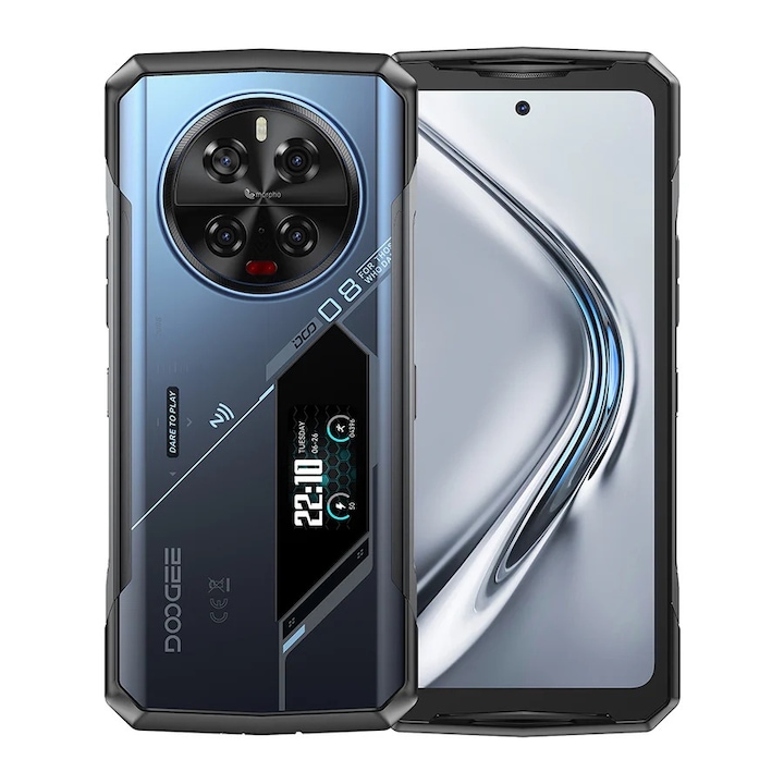 Telefon Mobil DOOGEE V40 Pro, Midnight Blue, 5G, 6.78'' 1080x2460, Android 14, 16GB RAM (16GB + 20GB extensibil), 512GB ROM, 200MP + 32MP, 8680mAh, Dual SIM