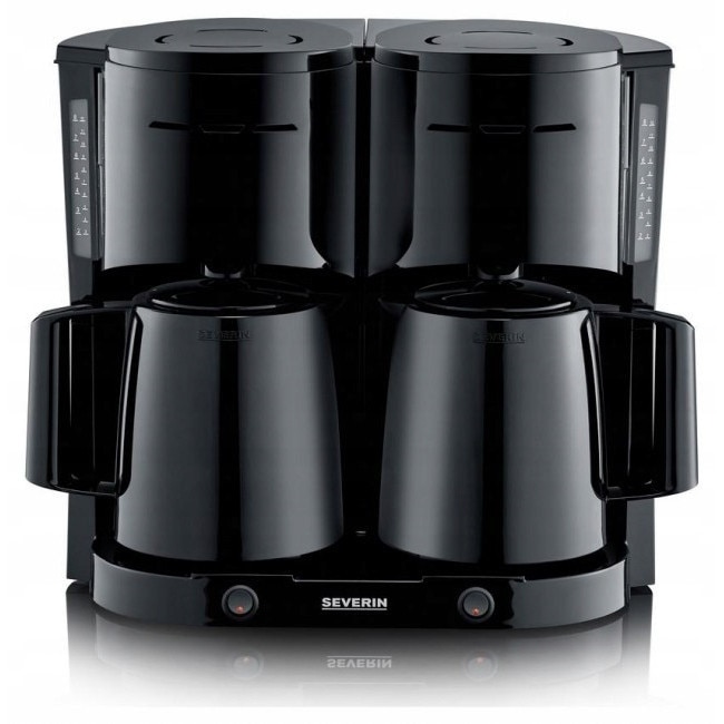 Cafetiere Severin KA 9315, 2 dzbanki termice, 2000W, negru, 36.3x39.5x25.5cm