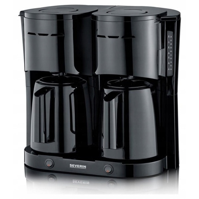 Cafetiere Severin KA 9315, 2 dzbanki termice, 2000W, negru, 36.3x39.5x25.5cm