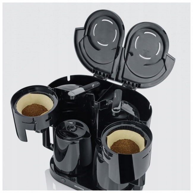 Cafetiere Severin KA 9315, 2 dzbanki termice, 2000W, negru, 36.3x39.5x25.5cm