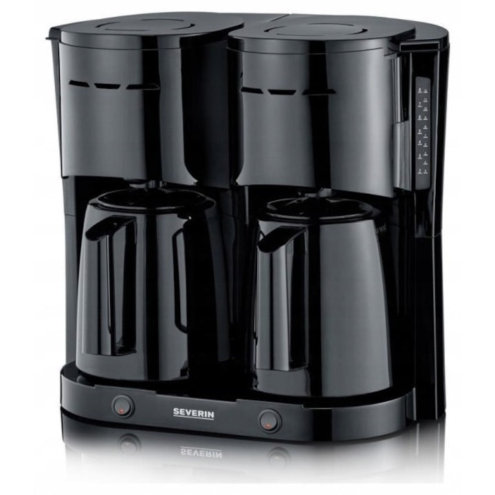 Cafetiere Severin KA 9315, 2 dzbanki termice, 2000W, negru, 36.3x39.5x25.5cm