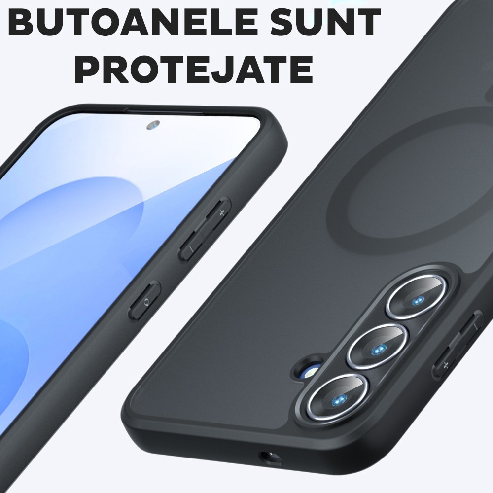 Husa pentru Motorola Edge 50 Fusion Daden® PureFrost MagSafe, Incarcare wireless, Protectie sporita, Anti-amprenta, Negru fumuriu