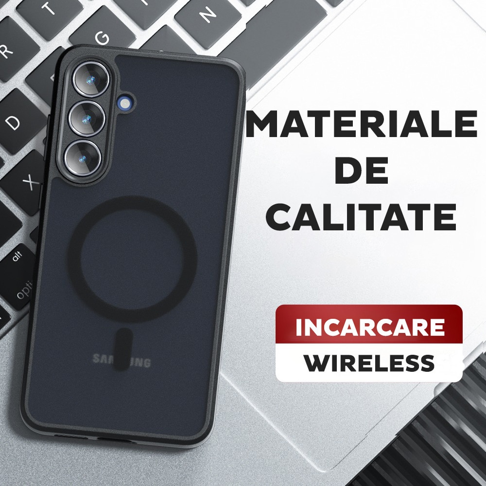 Husa pentru Motorola Edge 50 Fusion Daden® PureFrost MagSafe, Incarcare wireless, Protectie sporita, Anti-amprenta, Negru fumuriu