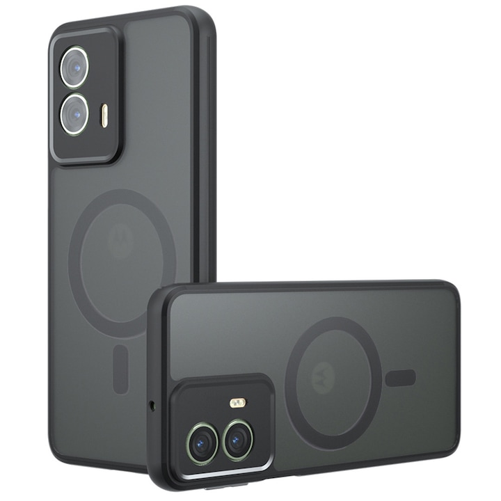 Husa pentru Motorola Edge 50 Fusion Daden® PureFrost MagSafe, Incarcare wireless, Protectie sporita, Anti-amprenta, Negru fumuriu