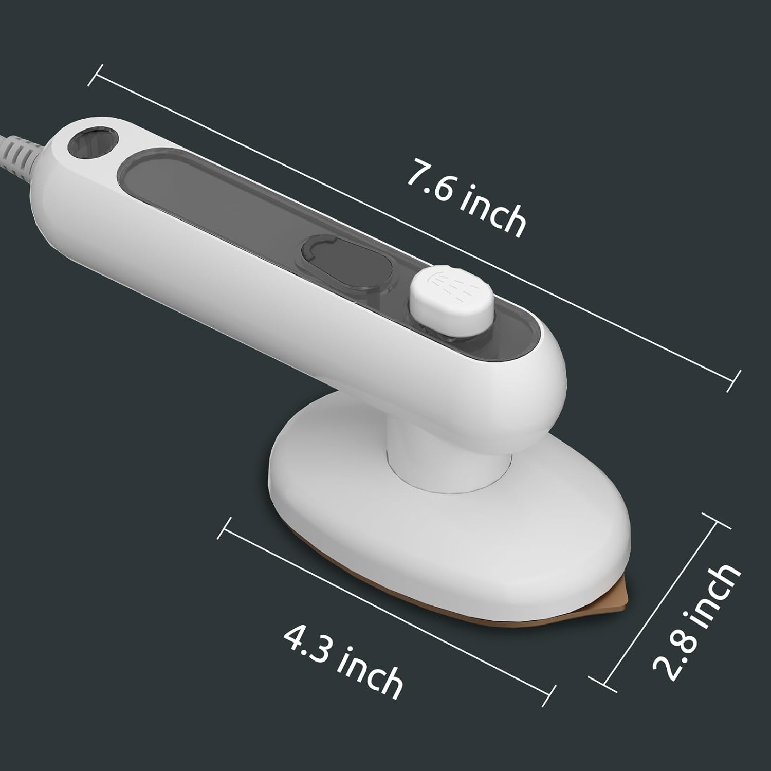 Fier de calcat portabil M5, rezervor apa 50ml, 19cm x 7.1cm, incalzire rapida, alb