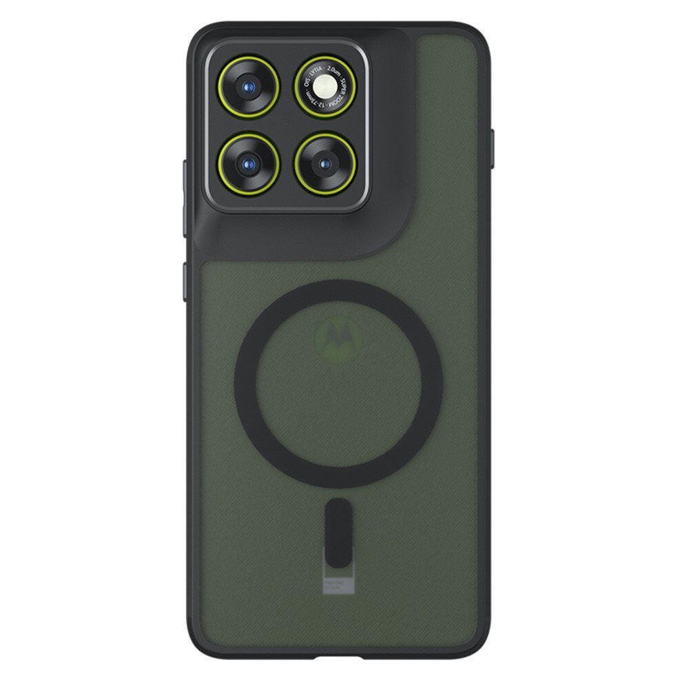 Husa pentru Motorola Edge 70 cu protectie pentru lentile si MagSafe EasyCharge, Ghost Series Anti-ingalbenire - negru frost