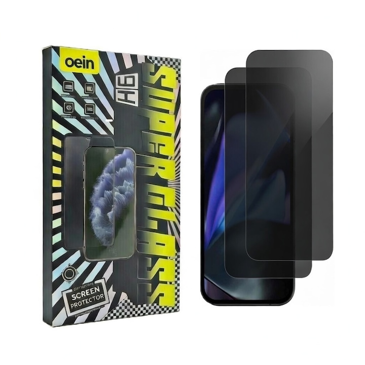 Set 2 Folie Sticla Privacy pentru Google Pixel 10 Pro – Sticla Securizata 9H+ Anti-Spy 28 Grade, Claritate HD, Tratament Oleofob Electronic, Anti-Amprenta, Sensibilitate Touch Avansata, Acoperire Completa Compatibila cu Husa cu Margini Negre