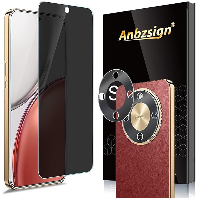 Set 2 Folie Sticla Privacy pentru Honor Magic8 Lite– Sticla Securizata 9H+ Anti-Spy 28 Grade, Claritate HD, Tratament Oleofob Electronic, Anti-Amprenta, Sensibilitate Touch Avansata, Acoperire Completa Compatibila cu Husa cu Margini Negre