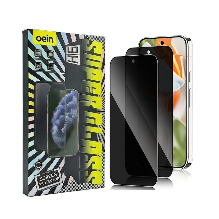 Set 2 Folie Sticla Privacy pentru Google Pixel 9 – Sticla Securizata 9H+ Anti-Spy 28 Grade, Claritate HD, Tratament Oleofob Electronic, Anti-Amprenta, Sensibilitate Touch Avansata, Acoperire Completa Compatibila cu Husa cu Margini Negre