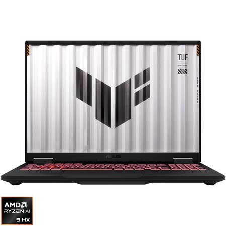 Laptop Gaming ASUS TUF A16 FA608WV cu procesor AMD Ryzen™ AI 9 HX 370 pana la 5.1GHz, 16'', 2.5K, WQXGA, IPS, 165Hz, 16GB RAM LPDDR5X, 1TB SSD, NVIDIA® GeForce RTX™ 4060 pana la 8GB GDDR6, No OS, Jaeger Gray