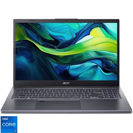 Laptop Acer Aspire 15 A15-51M-7859 cu procesor Intel® Core™ i7-13620H pana la 4.9GHz, 15.6'', Full HD, IPS, 16GB LPDDR5 RAM, 1TB SSD, Intel® UHD Graphics, No OS, Steel Gray