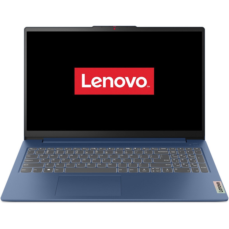 Laptop Lenovo IdeaPad Slim 3 15ABR8 cu procesor AMD Ryzen™ 5 5625U pana la 4.3GHz, 15.6" Full HD, 8GB DDR4 RAM, 256GB SSD, AMD Radeon™ Graphics, No OS, Abyss Blue