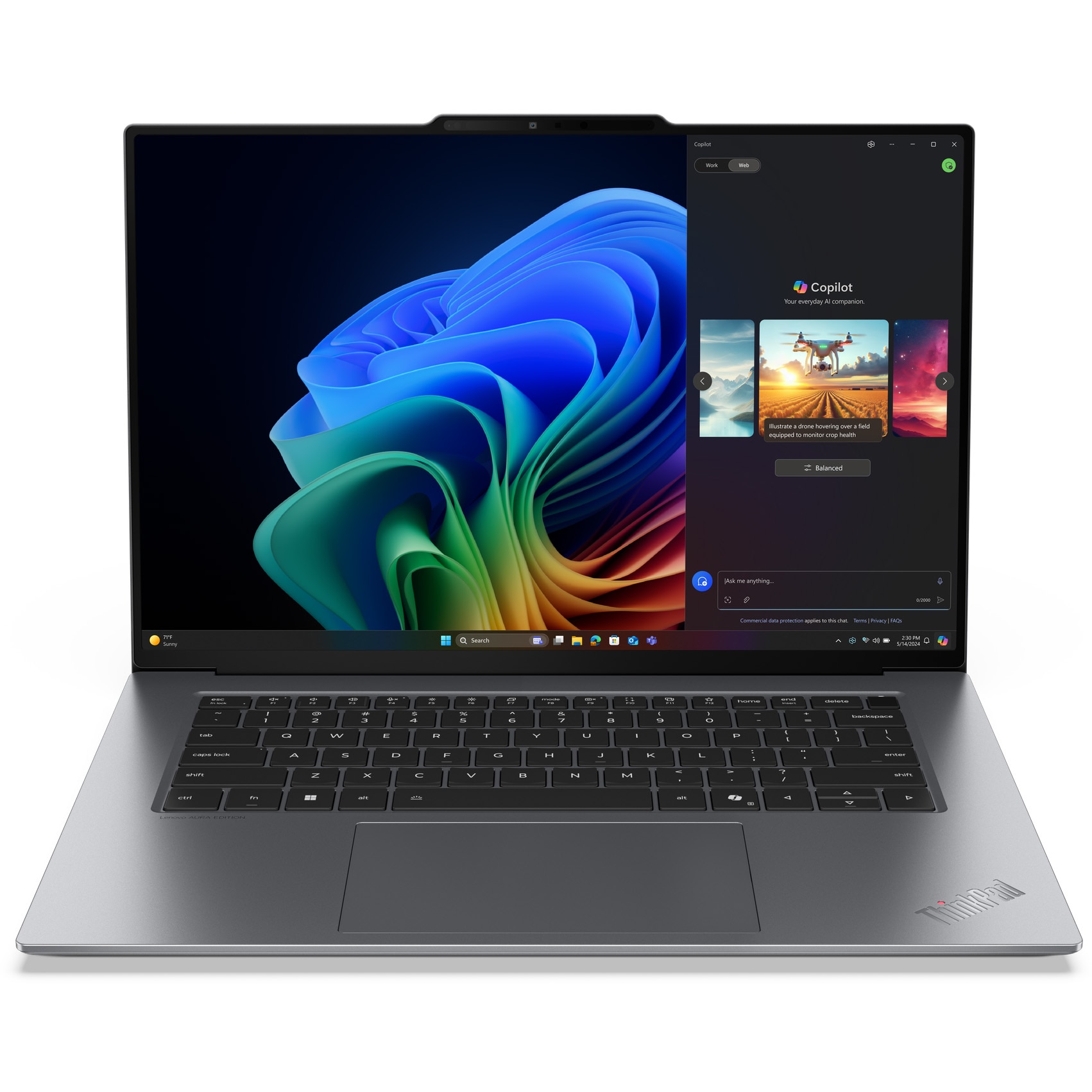 Laptop Lenovo ThinkPad X9-15 Gen 1 cu procesor Intel® Core™ Ultra 7 258V pana la 4.8GHz, 15.3" 2.8K, OLED, 120Hz, Touch, 32GB LPDDR5x RAM, 2TB SSD, Intel® Arc™ Graphics, Windows® 11 Pro, Grey, 3y on-site Premium Care