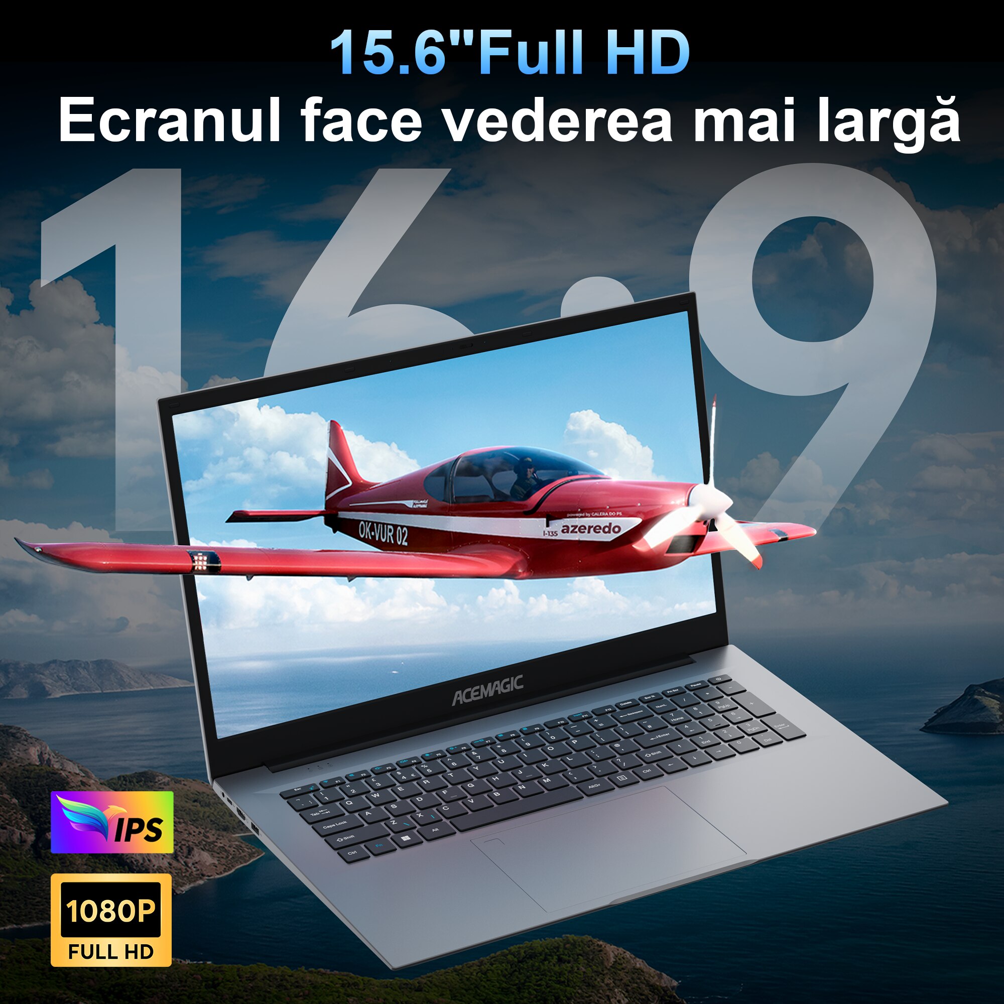 Laptop ACEMAGIC 15.6''cu procesor Intel® Twin Lake N150 pana la 3.6 GHz, 16GB DDR4 RAM, 512GB SSD, Windows 11 Pro