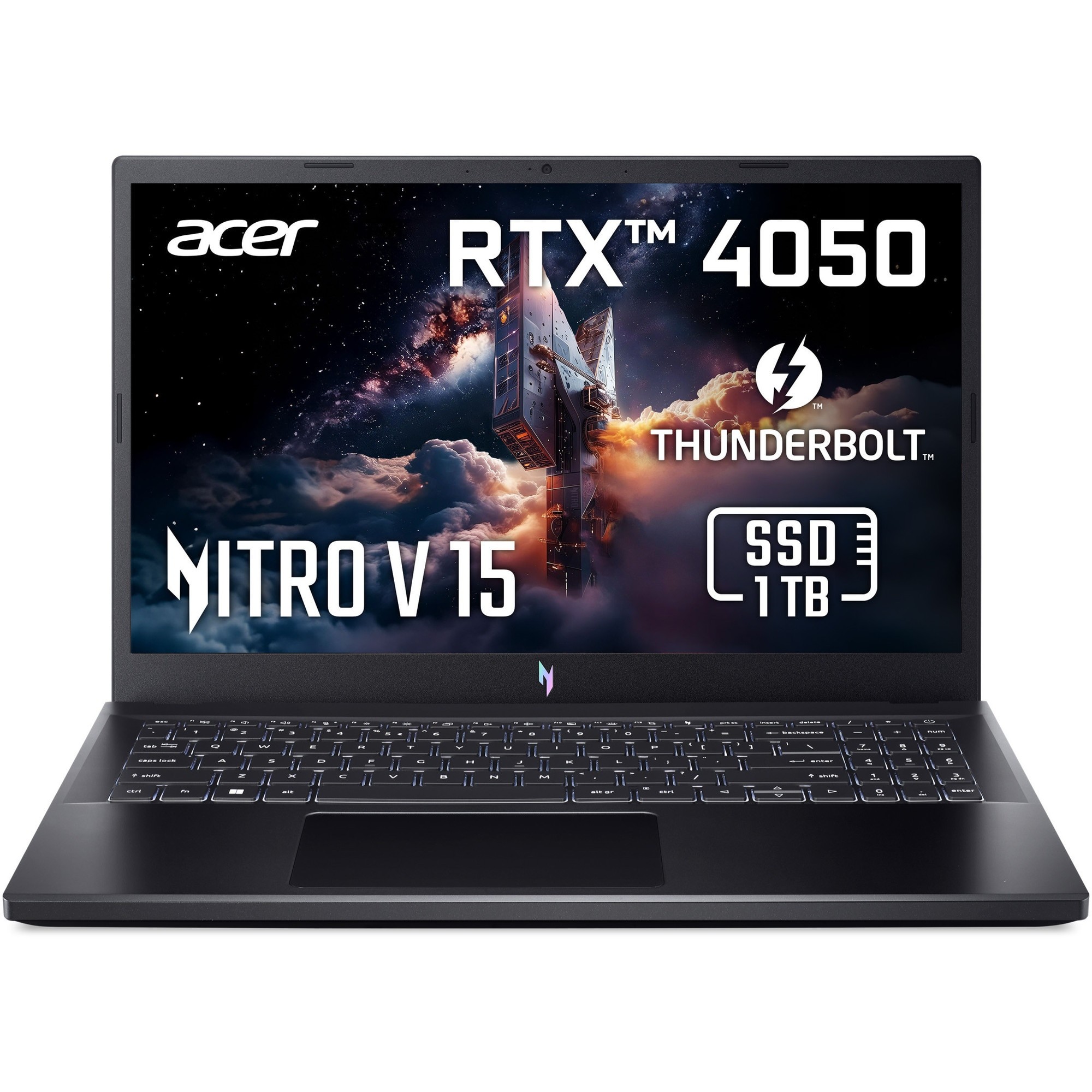 Laptop Gaming Acer Nitro V 15 ANV15-51-78ST cu procesor Intel® Core™ i7-13620H pana la 4.9GHz, 15.6", Full-HD, IPS, 165Hz, 32GB DDR5 RAM, 1TB SSD, NVIDIA® GeForce RTX™ 4050 6GB GDDR6, No OS, Obsidian Black