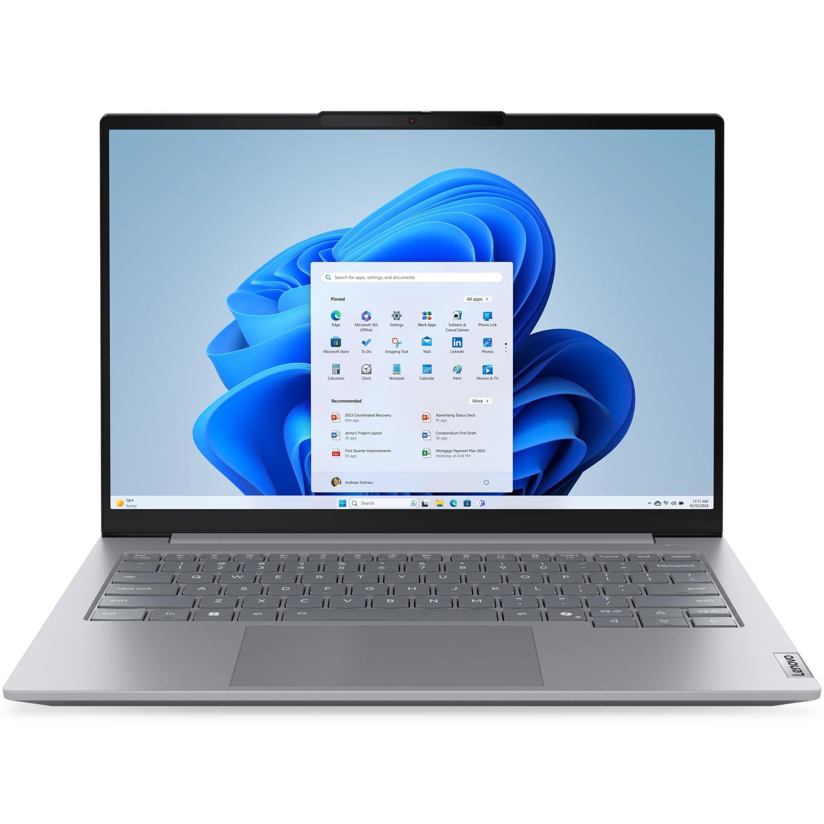 Laptop Lenovo ThinkBook 14 G8 IRL cu procesor Intel® Core 5 210H pana la 4.8GHz, 14" WUXGA, IPS, 16GB DDR5 RAM, 512GB SSD, Intel® Graphics, Windows® 11 Pro, Arctic Grey, 3y on-site Premium Care