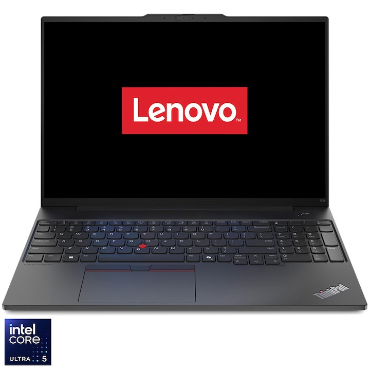 Laptop Lenovo ThinkPad E16 Gen 2 cu procesor Intel® Core™ Ultra 5 125U pana la 4.3 GHz, 16", WUXGA, IPS, 16GB DDR5, 512GB SSD, Intel® Graphics, No OS, Black, 3Y Onsite upgrade