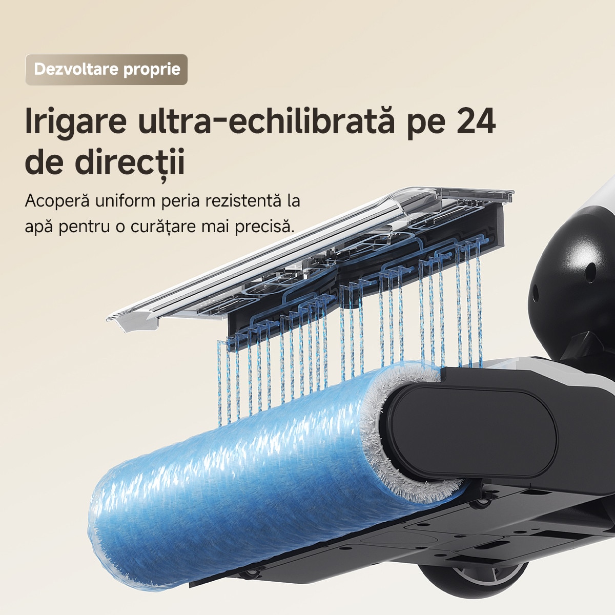 Aspirator vertical cu spalare Uwant D500, 17000PA, 230W, Mop cu intindere plana la 180°, Uscare silentioasa cu aer cald la 65°C, Autocuratare, Curatare margini pe trei laturi, Design anti-incurcare, Perie de podea impermeabila IPX6