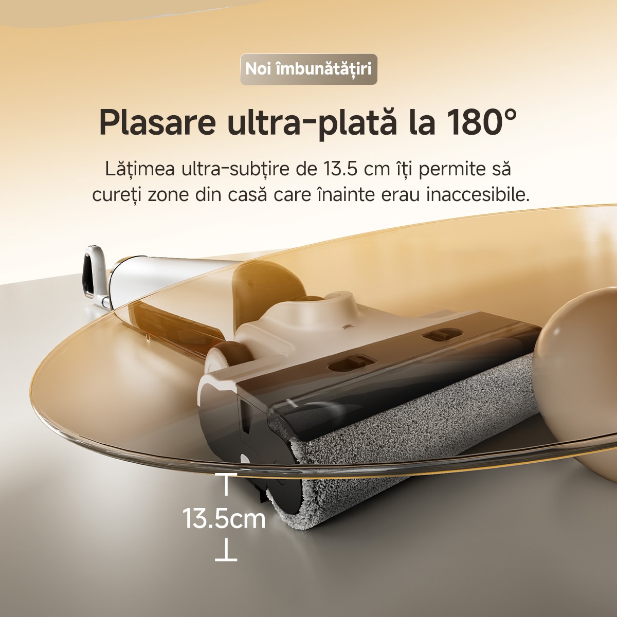 Aspirator vertical cu spalare Uwant D500, 17000PA, 230W, Mop cu intindere plana la 180°, Uscare silentioasa cu aer cald la 65°C, Autocuratare, Curatare margini pe trei laturi, Design anti-incurcare, Perie de podea impermeabila IPX6