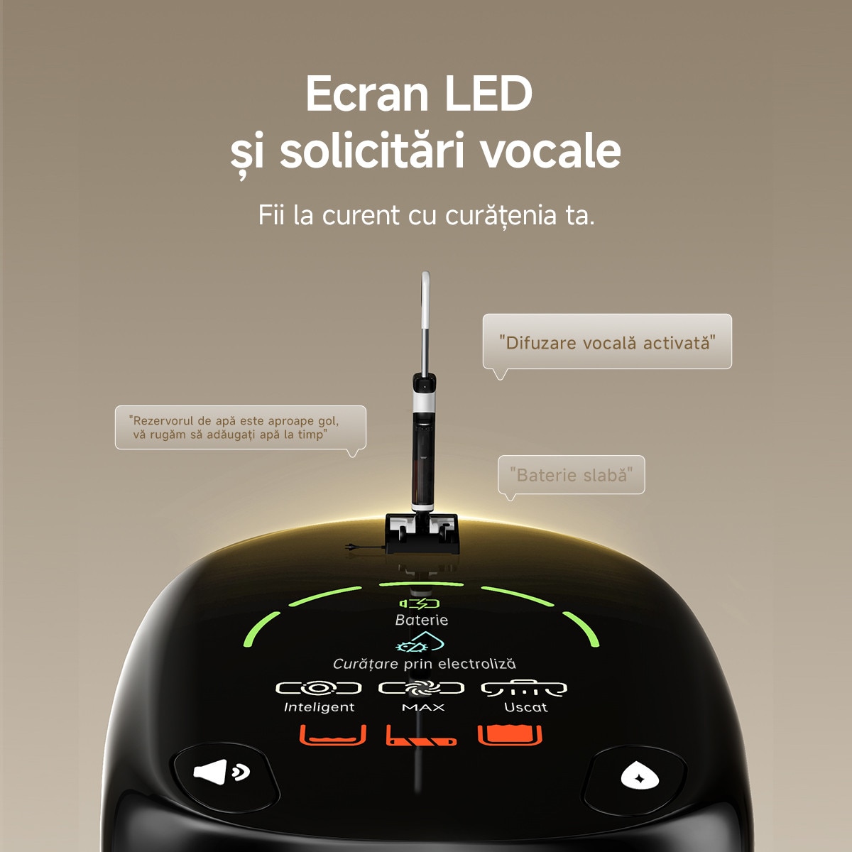 Aspirator vertical cu spalare Uwant D500, 17000PA, 230W, Mop cu intindere plana la 180°, Uscare silentioasa cu aer cald la 65°C, Autocuratare, Curatare margini pe trei laturi, Design anti-incurcare, Perie de podea impermeabila IPX6