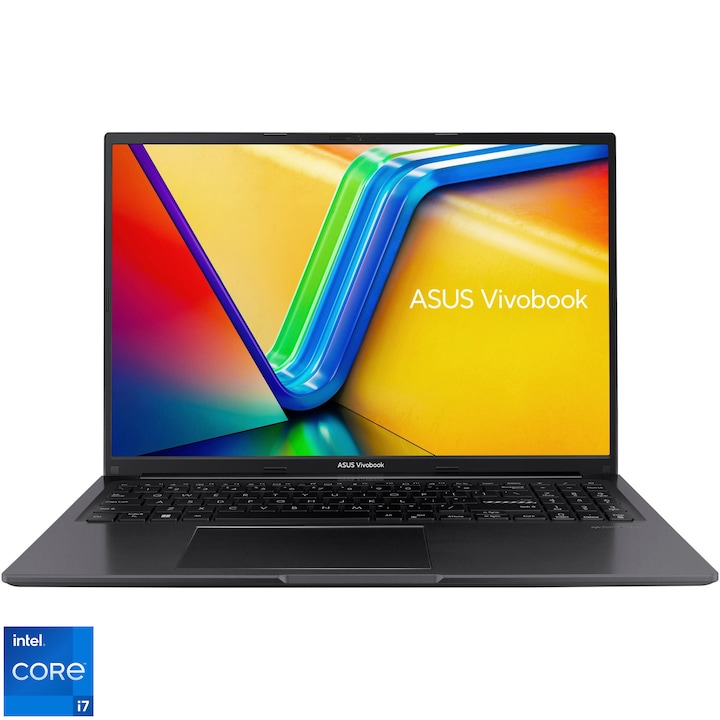 Laptop ASUS Vivobook 16 A1605VA cu procesor Intel® Core™ i7-13700H pana la 5.0GHz, 16'', WUXGA, IPS, 16GB DDR4, 512GB SSD, Intel Iris Xᵉ Graphics, No OS, Indie Black