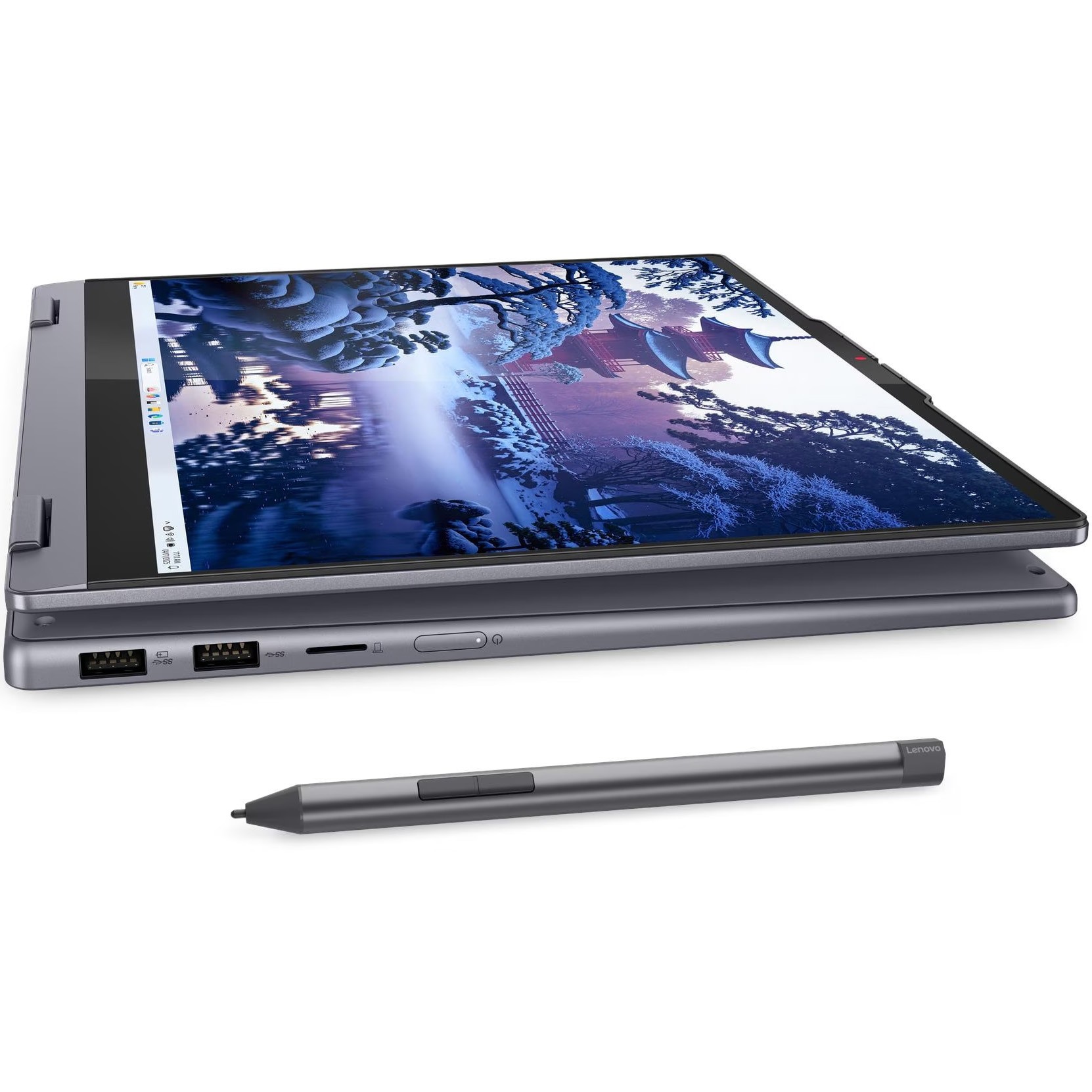 Laptop Lenovo IdeaPad 5 2-in-1 14IAL10 cu procesor Intel® Core™ Ultra 5 225U pana la 4.8GHz, 14" WUXGA, IPS, Touch, 16GB LPDDR5x RAM, 512GB SSD, Intel® Graphics, No OS, Luna Grey