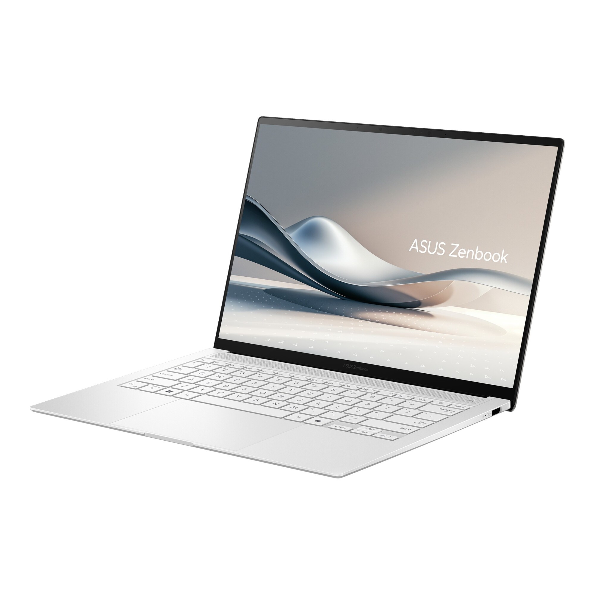 Laptop ASUS Zenbook S 14 UX5406SA cu procesor Intel® Core™ Ultra 7 258V pana la 4.8 GHz, 14'', 3K, OLED, 120Hz, 32GB RAM LPDDR5X, 1TB SSD, Intel® Arc™ Graphics, Windows 11 Pro, Scandinavian White
