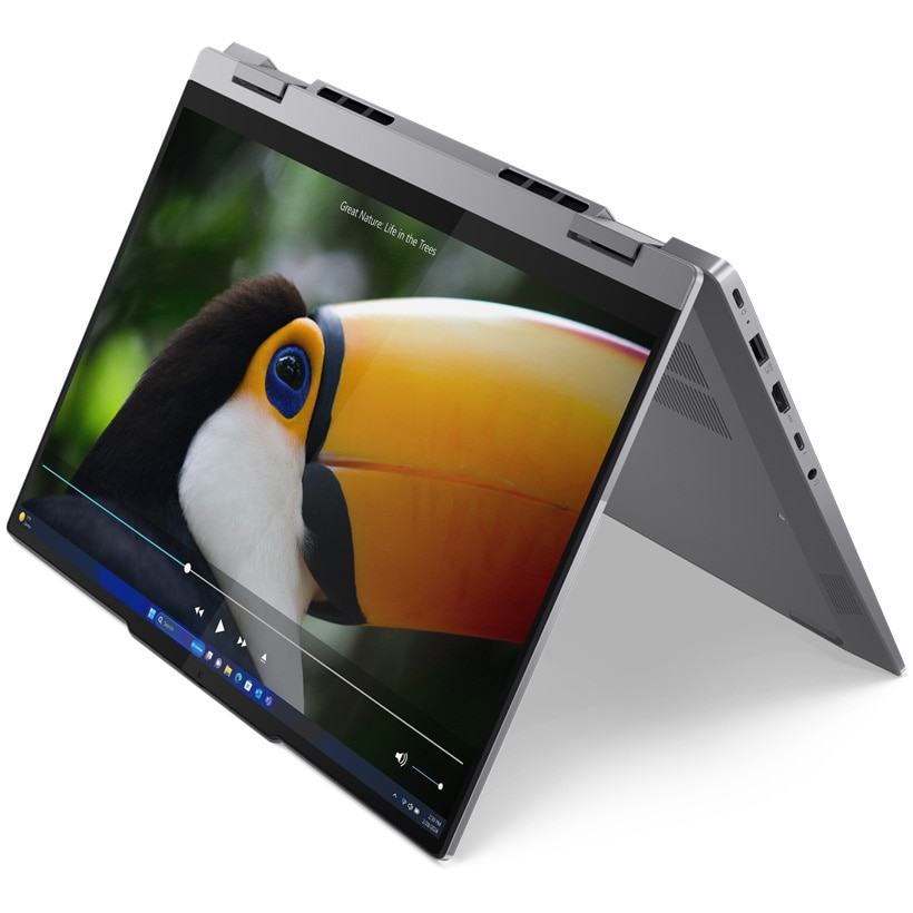 Laptop Lenovo ThinkPad 14 2-in-1 G4 IML cu procesor Intel® Core™ Ultra 7 155U pana la 4.8 GHz, 14", WUXGA, IPS, Touch, 16GB DDR5, 512GB SSD, Intel® Graphics, Windows 11 Pro, Luna Grey, 3Y Onsite upgrade