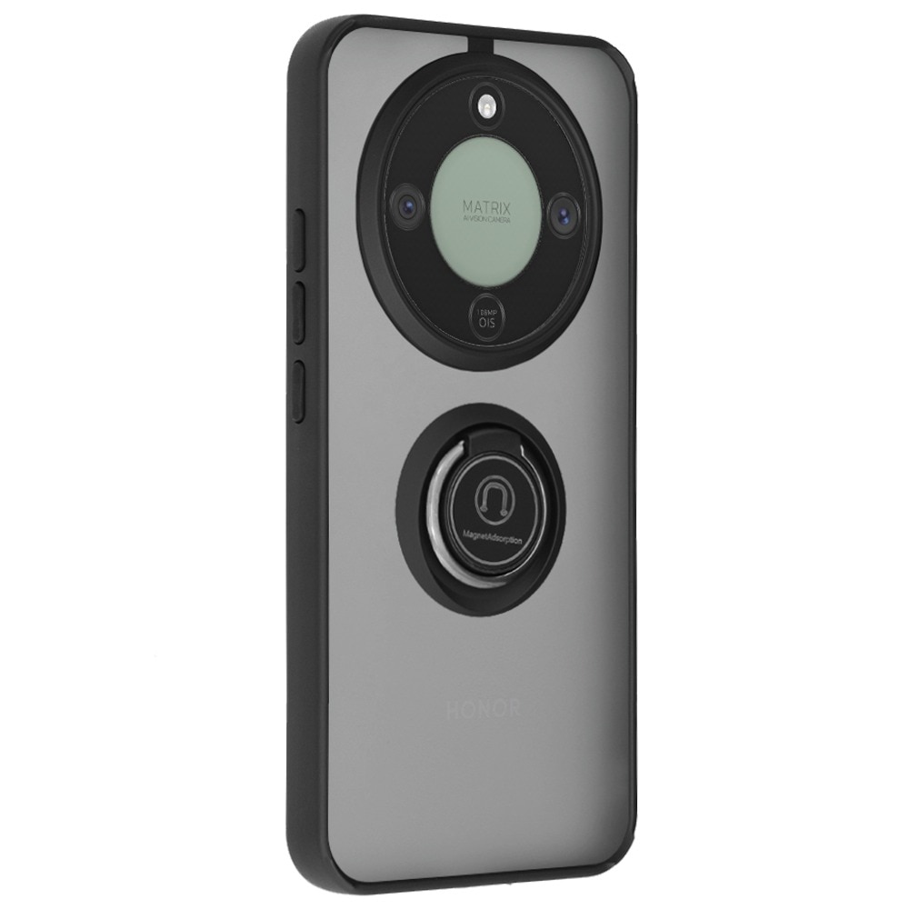 Husa pentru Honor Magic 8 Lite Daden® Glinth, Suport Inel, Antisoc, Calitate Premium, Fumuriu cu Margini Negre