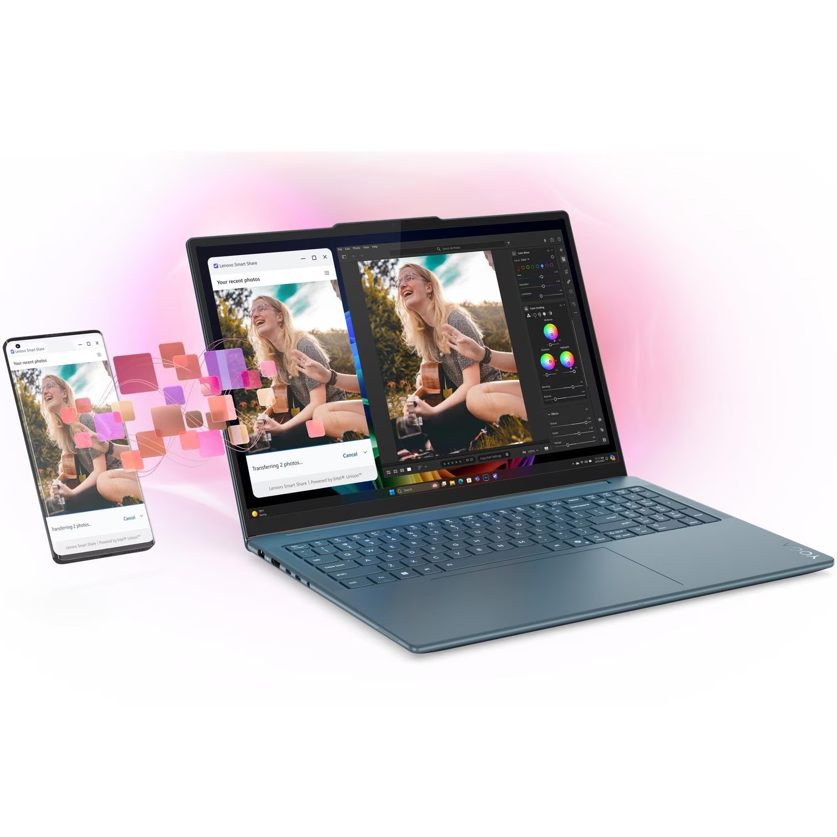 Laptop Lenovo Yoga Pro 9 16IAH10 cu procesor Intel® Core™ Ultra 9 285H pana la 5.4GHz, 16" 3.2K, OLED, 120Hz, Touch, 32GB LPDDR5x RAM, 1TB SSD, NVIDIA® GeForce RTX™ 5060 8GB GDDR7, Windows® 11 Home, Tidal Teal, 3y on-site Premium Care