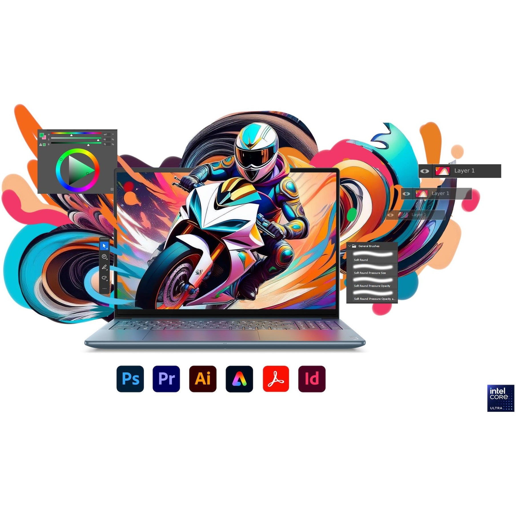 Laptop Lenovo Yoga Pro 9 16IAH10 cu procesor Intel® Core™ Ultra 9 285H pana la 5.4GHz, 16" 3.2K, OLED, 120Hz, Touch, 32GB LPDDR5x RAM, 1TB SSD, NVIDIA® GeForce RTX™ 5060 8GB GDDR7, Windows® 11 Home, Tidal Teal, 3y on-site Premium Care