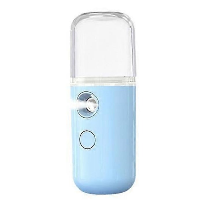 Steamer de calcat portabil, 30ml, incalzire rapida 15 secunde, utilizare fara fir, dimensiuni 10x3.6cm