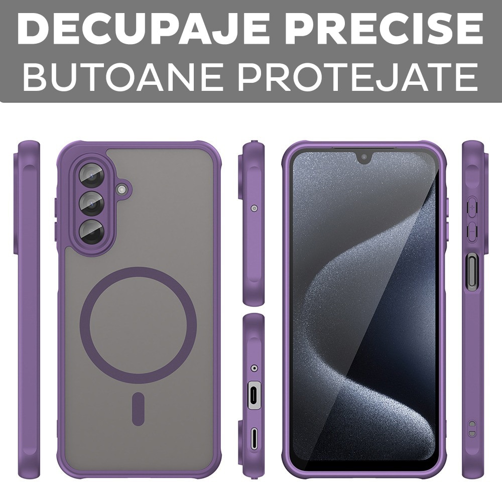 Husa pentru Samsung Galaxy S25 FE Daden® HaloFrost II, MagSafe, Antisoc, Incarcare wireless, Calitate Premium, Mov
