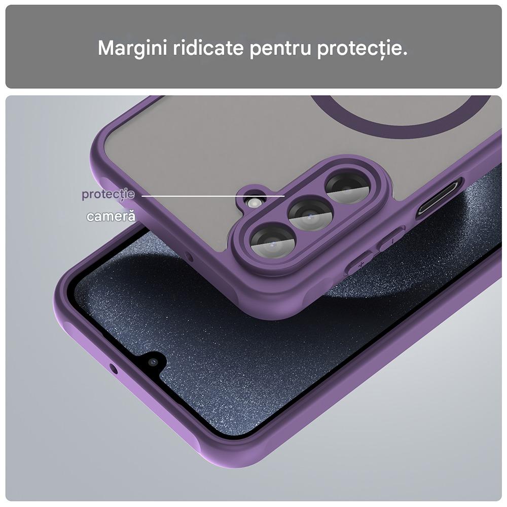 Husa pentru Samsung Galaxy S25 FE Daden® HaloFrost II, MagSafe, Antisoc, Incarcare wireless, Calitate Premium, Mov