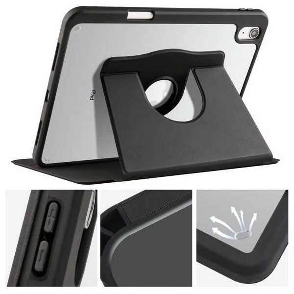 Husa tableta tip carte, functie stand, negru, compatibila iPad Air 13 (2024)